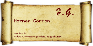 Horner Gordon névjegykártya